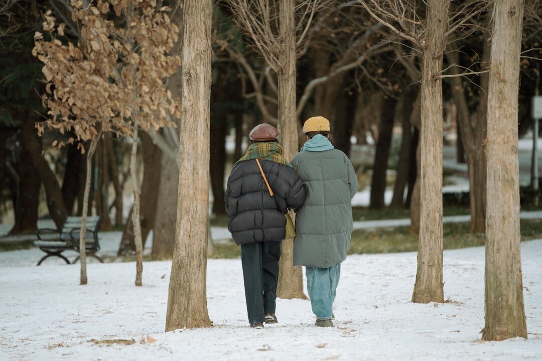 seniors enjoying park walk